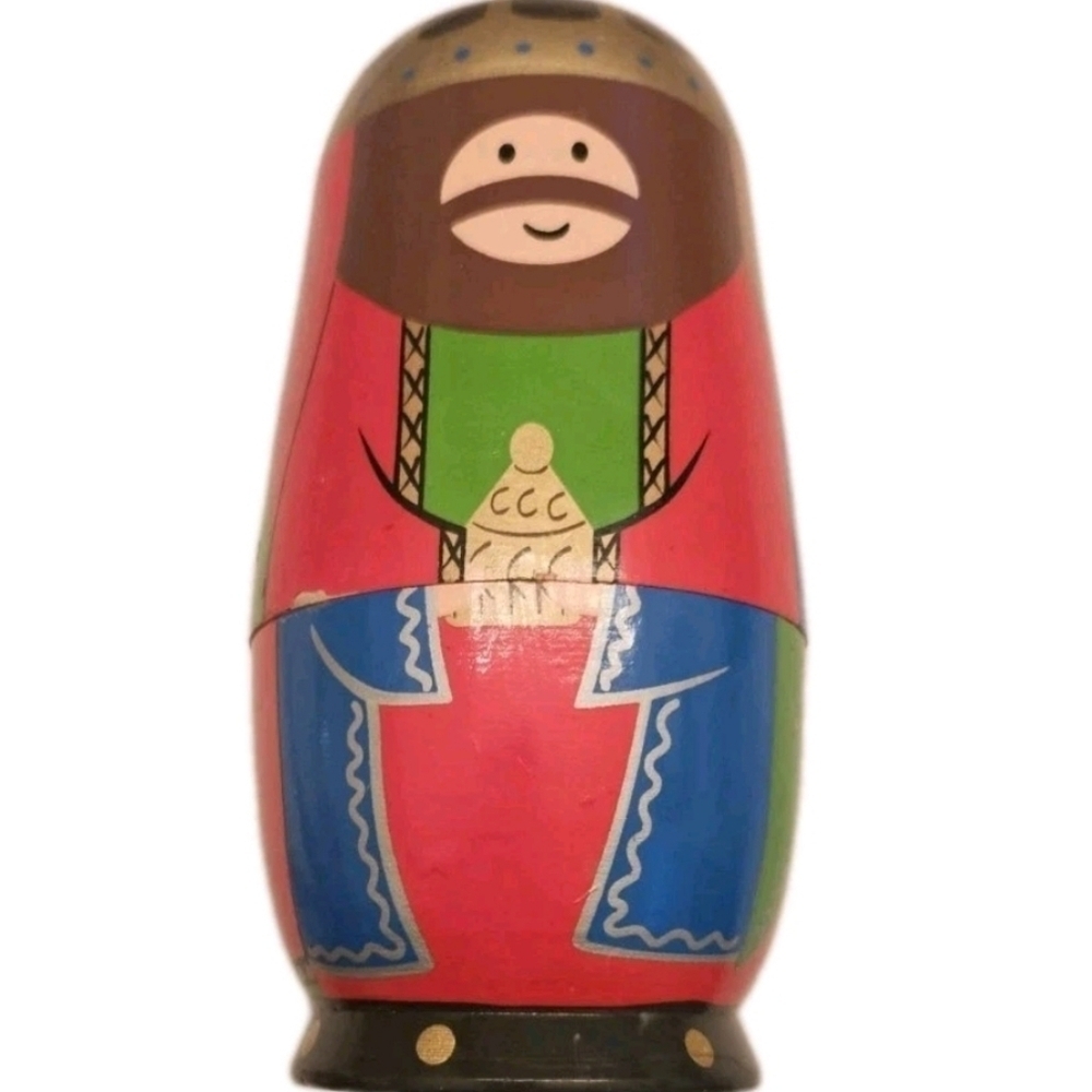 Moonmo Set Of Six Matryoshka Wooden Nesting Doll Holy Family Holiday NWOT - Picture 7 of 7